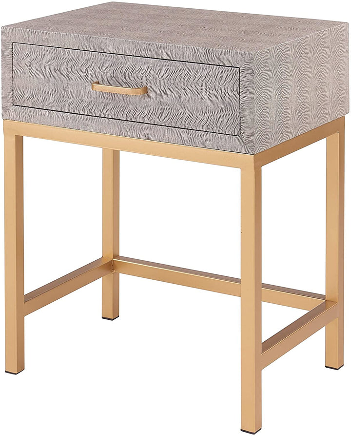 1 Drawer End Table Brown Modern Contemporary Square MDF