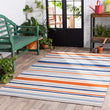 MISC Traditional Striped Indoor/Outdoor Accent Rug (2' X 3') 2' 3' Orange Oriental Casual Olefin Synthetic Latex Free