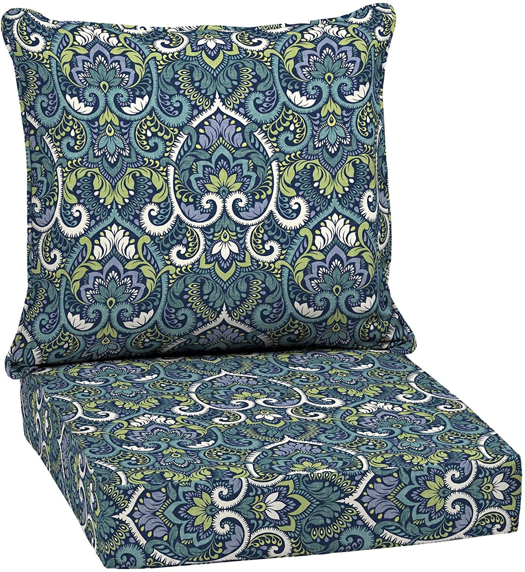 Sapphire Damask Outdoor Deep Seat Set Blue Bohemian Eclectic