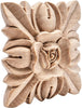 2 1/2 X 1/2 Unfinished Hand Carved North American Solid Hard Maple Wood Onlay Floral Applique Brown Finish Handmade