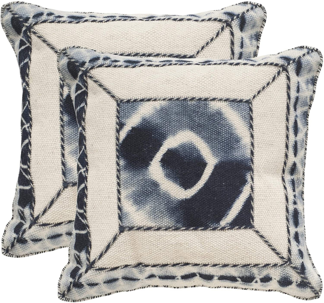 Dip dye Patch 24 inch Blue Decorative Throw Pillow (Set 2)