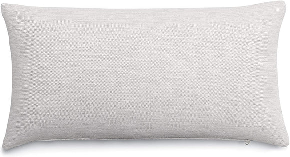 20 inch Salt White Outdoor Lumbar Pillow by Solid Modern Contemporary Olefin Water Resistant