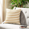 Unknown1 20" Pillow Gold White Stripe Modern Contemporary Polyester Single