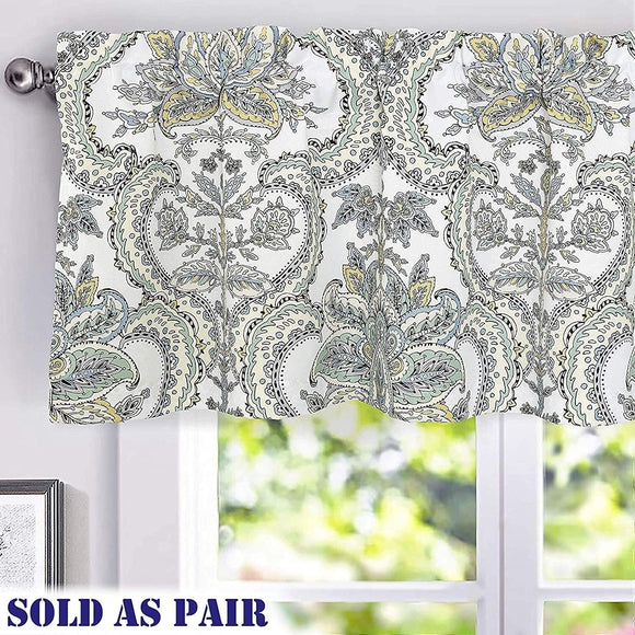 Flower/Floral/Botanical Leaves Lined Thermal Insulated Energy Saving Window Curtain Valance Pair Color Floral Farmhouse 100% Polyester Efficient