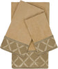 Taupe 3 Piece Embellished Towel Set 13 X 18 0 5/16 25 0 5/25 48 0 5 Brown Grey Geometric Cotton Microfiber