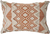 Geometric Burnt Orange Cream Throw Pillow Textured Bohemian Eclectic Cotton One