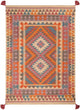 Orange Boho Handmade Wool Accent Rug 2' X 3' Bohemian Eclectic Southwestern Rectangle Latex Free