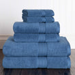 MISC 6 Piece Bath Towel Set White Blue Grey Pink Solid Color Cotton Size