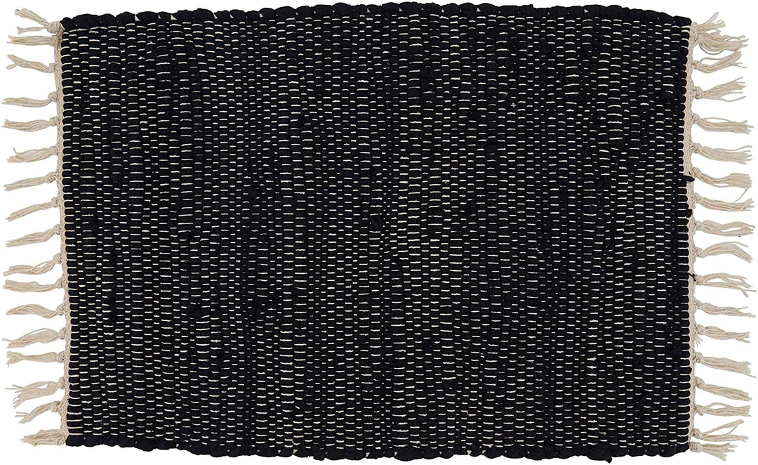 MISC Cotton Placemats Design (Set 4) Black Oblong