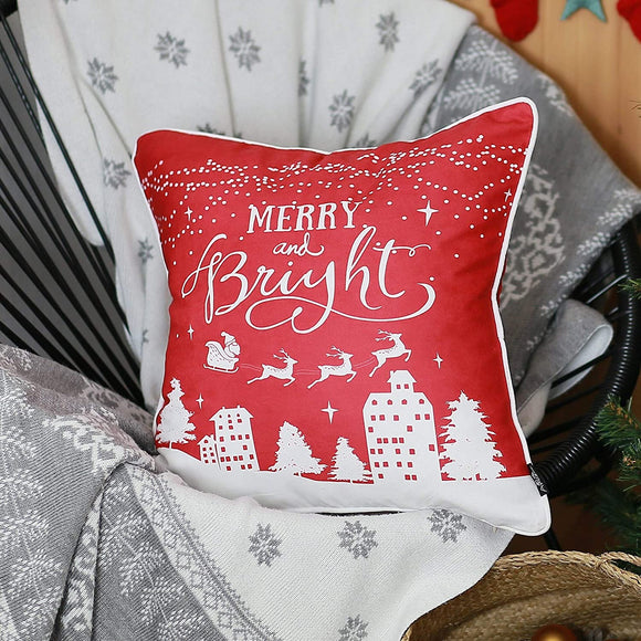 Unknown1 Christmas Merry Bright Throw Pillow Covers Xmas 18