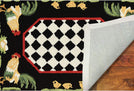 Unknown1 Frontporch Rooster Indoor/Outdoor Rug Black 24"x60" Novelty Rectangle Polyester Contains Latex