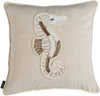 MISC 18" Seahorse Pillow Beige Animal Nautical Coastal Polyester Single