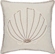 Unknown1 Seashell 18 inch Nautical Decorative Throw Pillow Beige Animal Coastal Cotton Polyester Single Removable Cover