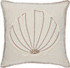 Unknown1 Seashell 18 inch Nautical Decorative Throw Pillow Beige Animal Coastal Cotton Polyester Single Removable Cover