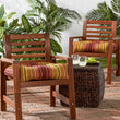 20 inch Outdoor Stripe Chair Cushion (Set 2) Green Red Yellow Striped Traditional Transitional Polyester Fade Resistant Uv Water