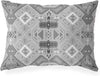 UKN Charcoal Lumbar Pillow Grey Geometric Southwestern Polyester Single Removable Cover