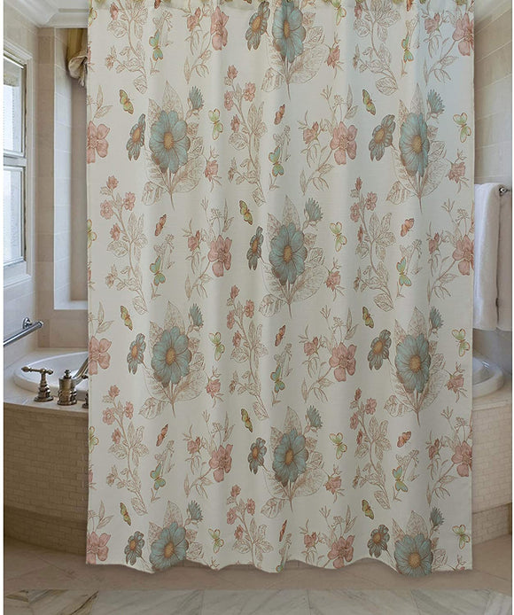 MISC Shower Curtain Floral Polyester