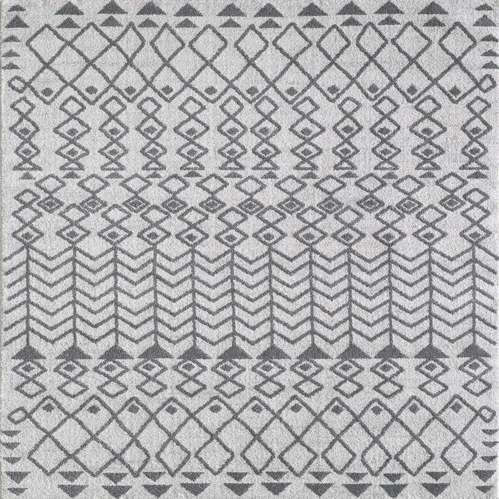 UKN Gray/Dark Gray 2x8 Southwestern Rug 2'x8' Rectangular Grey Oriental Modern Contemporary Rectangle Polypropylene Latex Free Stain Resistant