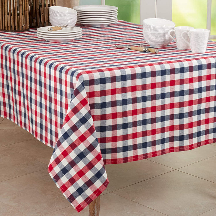 Cotton Tablecloth Gingham Check Design