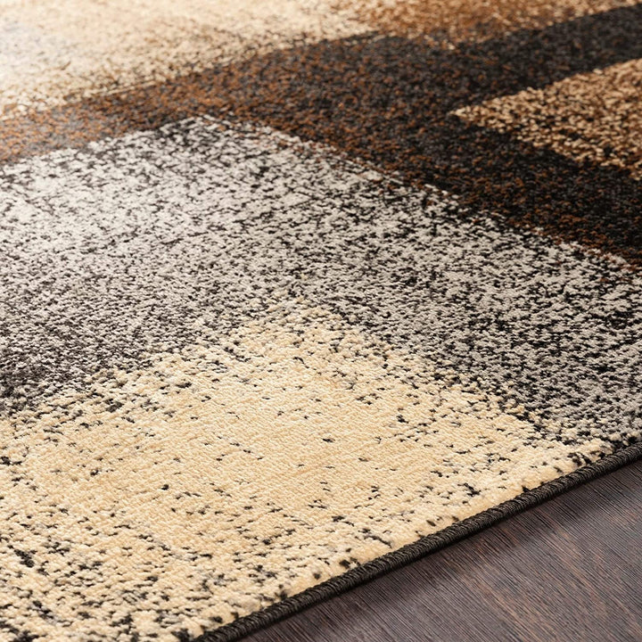 Contemporary Brown/Grey Runner 2'2" X 7'6" Brown Abstract Modern Rectangle Polypropylene Synthetic Latex Free Pet Friendly Stain Resistant