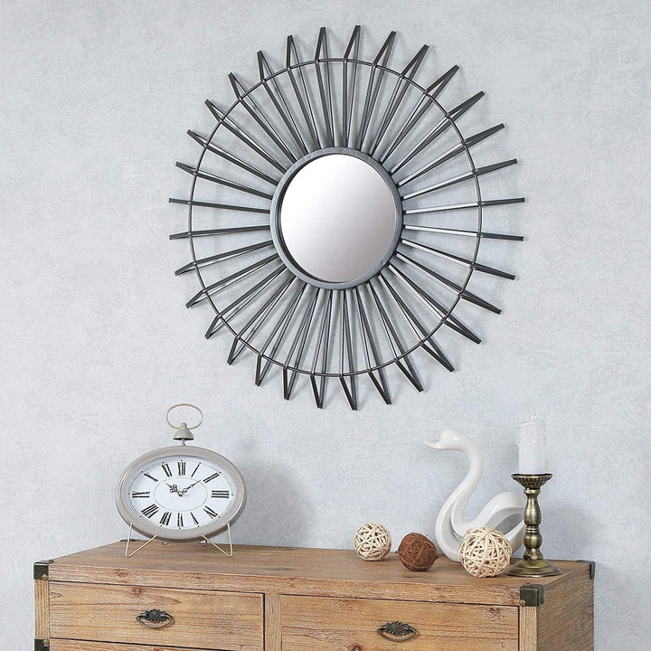 Iron Round Mirror Modern Contemporary Handmade Includes Hardware