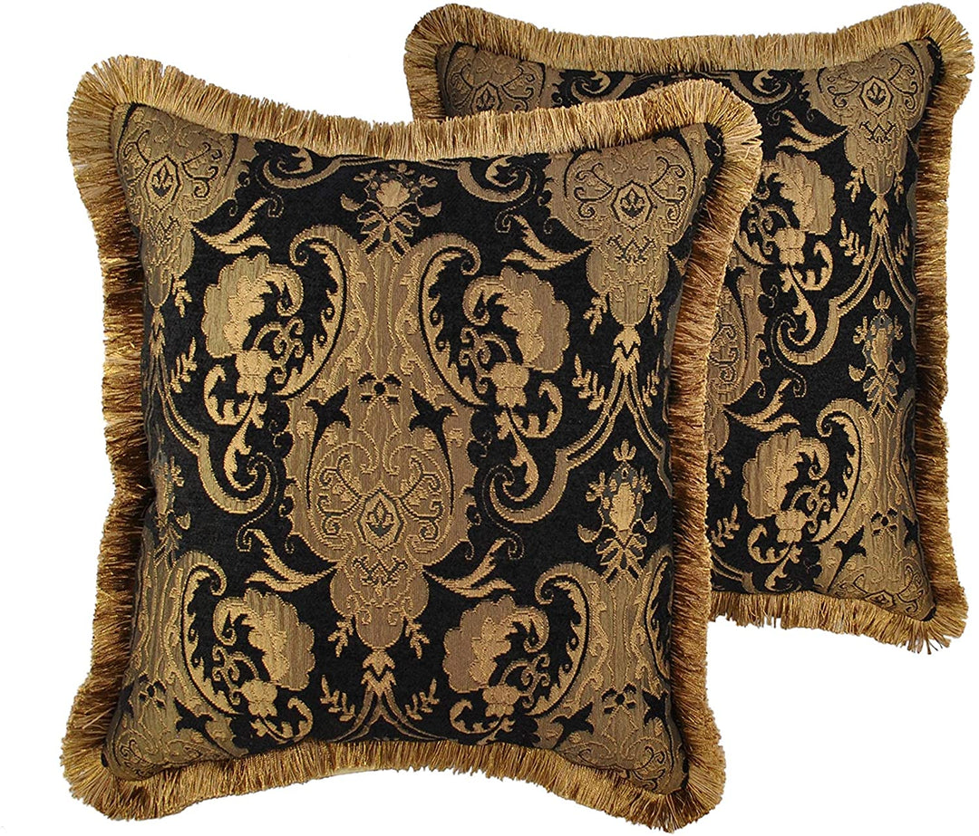 China Art Black 20 inch Decorative Throw Pillows (Set 2)