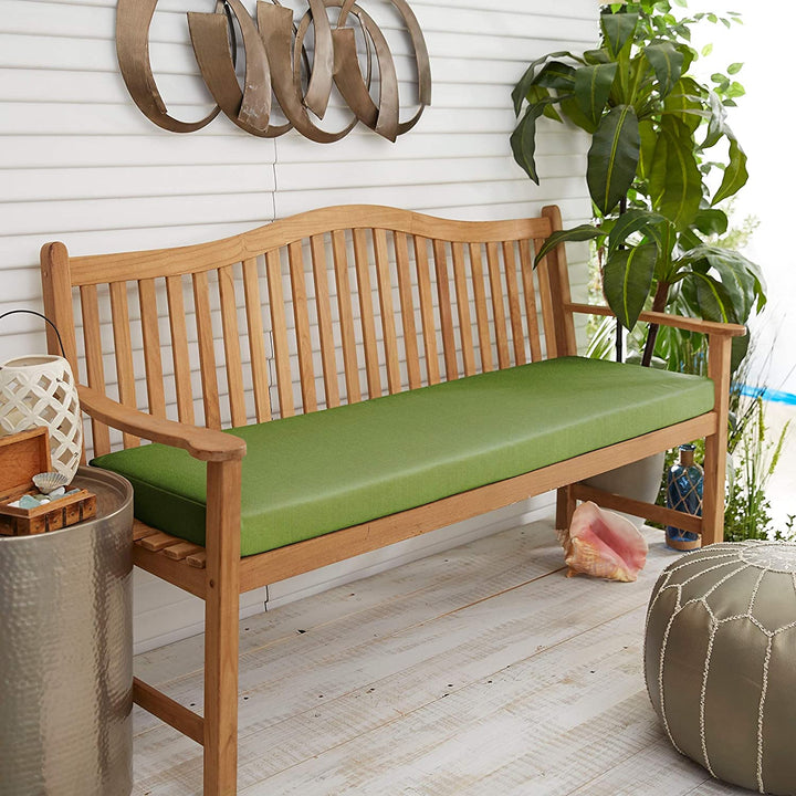 Green Indoor/Outdoor Bench Cushion 48 W X 19 D Solid