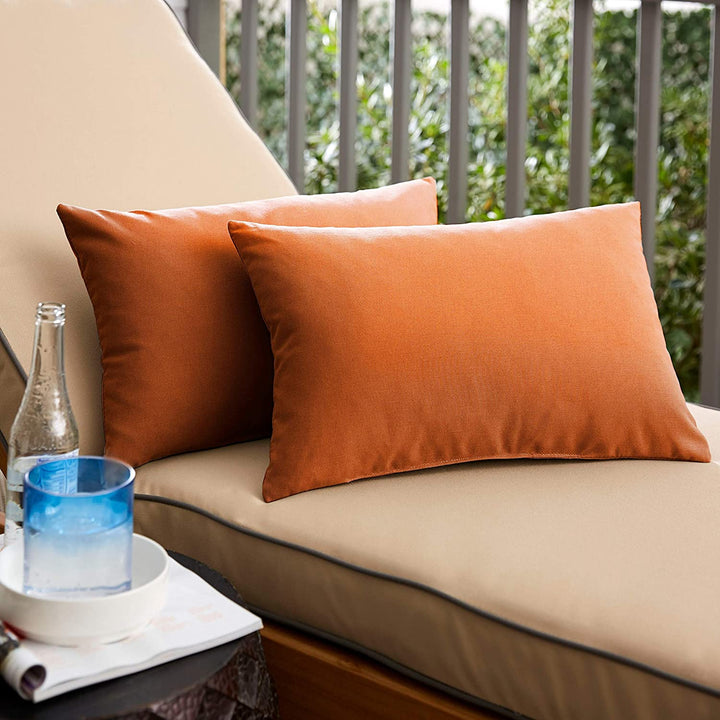 Canvas Rust Indoor/Outdoor Knife Edge Pillow Set (Set 2)