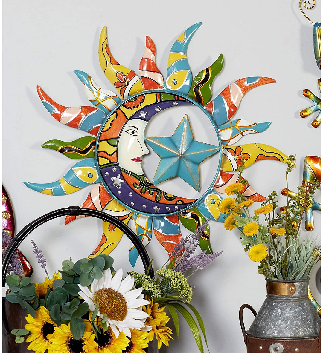 Metal Sun Wall Decor Color