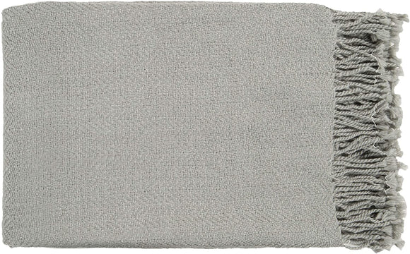 Woven Acrylic Throw Blanket Grey Solid Color Modern Contemporary Victorian