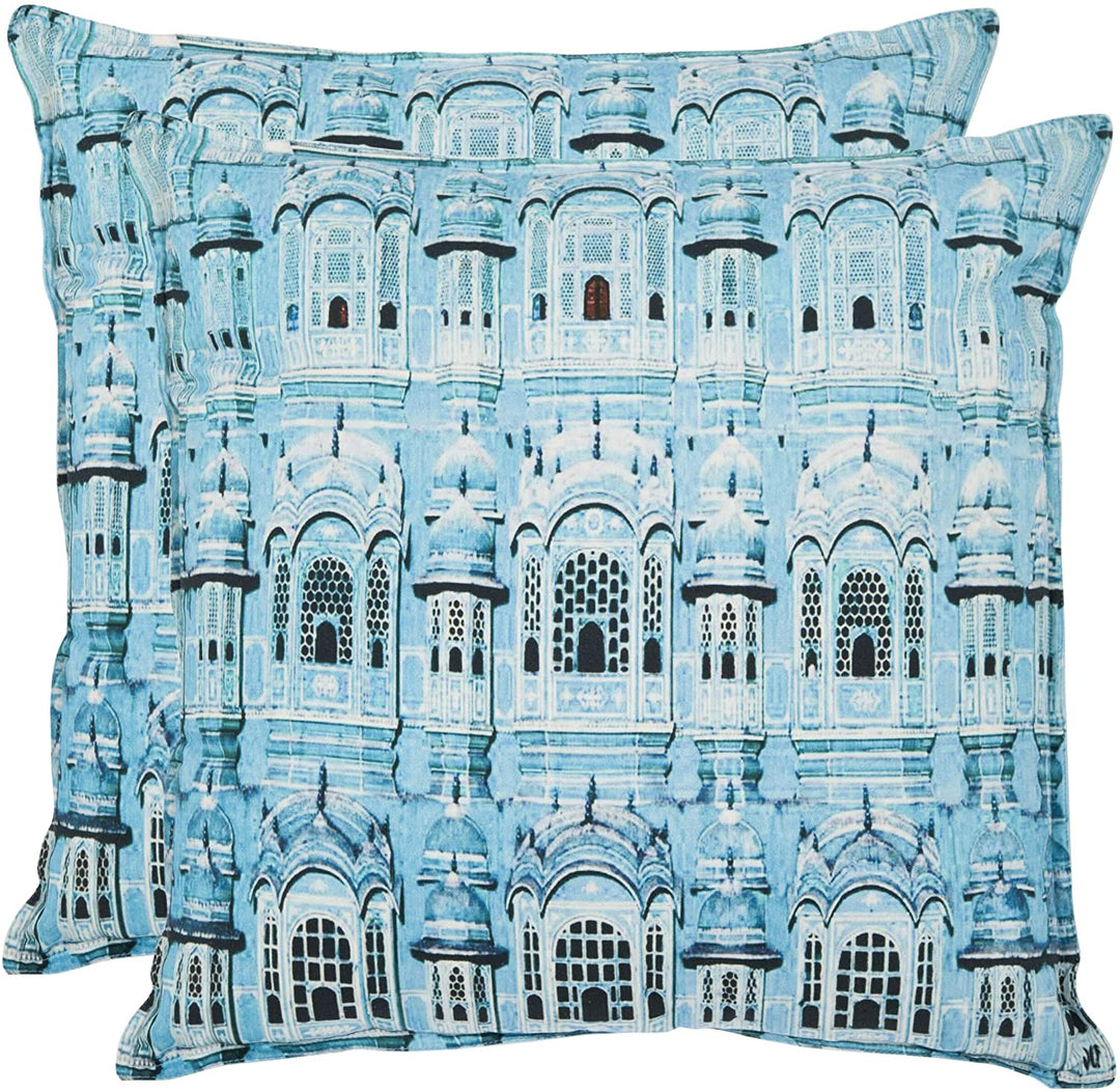 18 inch Turquoise Decorative Pillows (Set 2) Blue Graphic