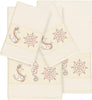 UKN Turkish Cotton Nautical Embroidered Cream 4 Piece Towel Set Off White Novelty Cloth