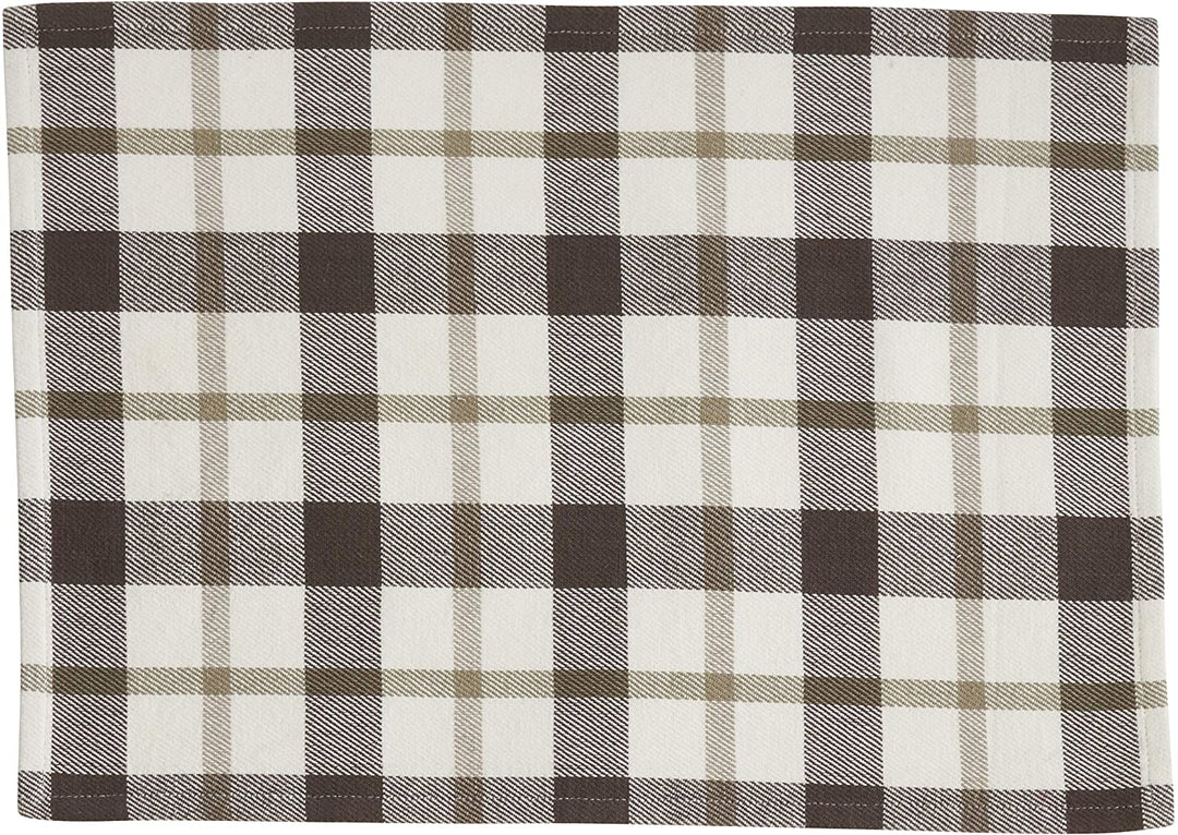 Plaid Design Cotton Placemats (Set 4) Grey Classic Farmhouse