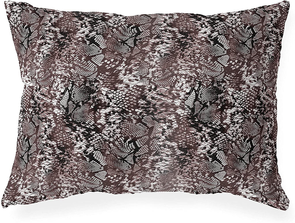 Viper Grey Indoor|Outdoor Lumbar Pillow by Designs 20x14 Grey Animal Modern Contemporary Polyester Removable Cover