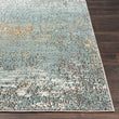 Aqua Contemporary Abstract Area Rug 3'11" X 5'11" Blue Modern Rectangle Polyester Polypropylene Latex Free