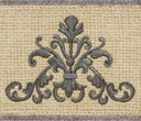 UKN Grey Turkish Cotton Scrollwork Embroidered 4 Piece Towel Set Scroll