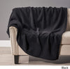 Yarn Throw Blanket by Black Solid Color Modern Contemporary Microfiber