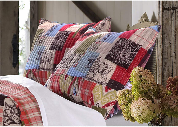 Rustic Lodge Pillow Set Cotton Polyester
