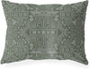 MISC Sage Indoor|Outdoor Lumbar Pillow 20x14 Green Geometric Southwestern Polyester Removable Cover