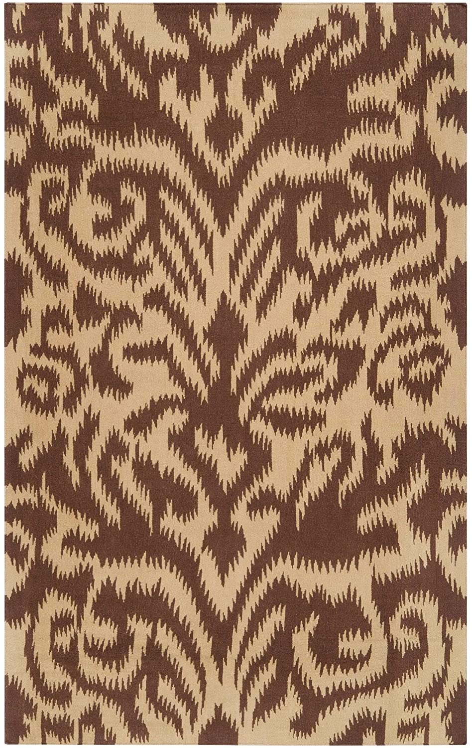 Hand Woven Brown Wool Area Rug 8' X 11' Abstract