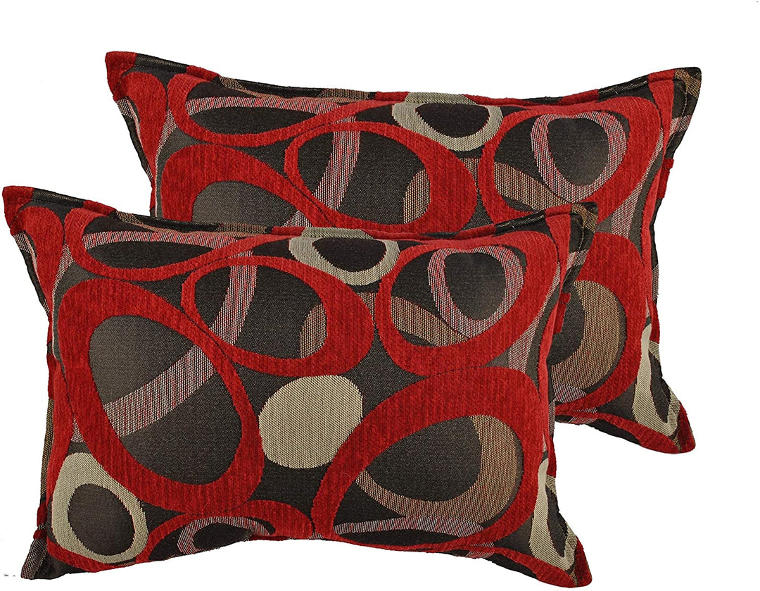 Oh Red Boudoir Throw Pillows (Set 2) Geometric Modern