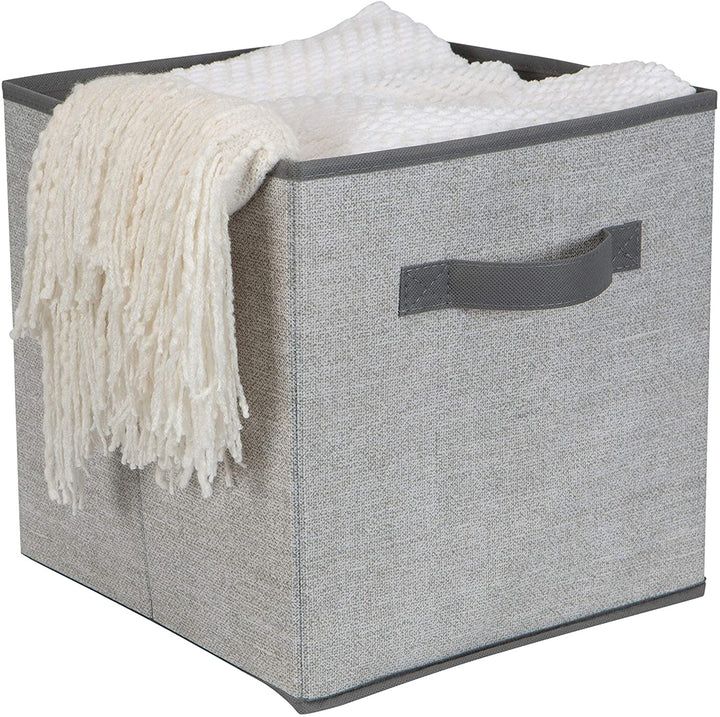 Collapsible Storage Cube Grey 12"x 12" Fabric Textured - Diamond Home USA