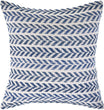 Breaking Day Throw Pillow 18 Inch Blue Cream Navy Chevron Geometric Stripe Farmhouse Modern Contemporary Patterned Cotton Single Removable Cover
