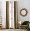 UKN Single Curtain Panel Beige 96" L X 52" W Beige Solid Bohemian Eclectic Traditional Transitional Linen Rayon