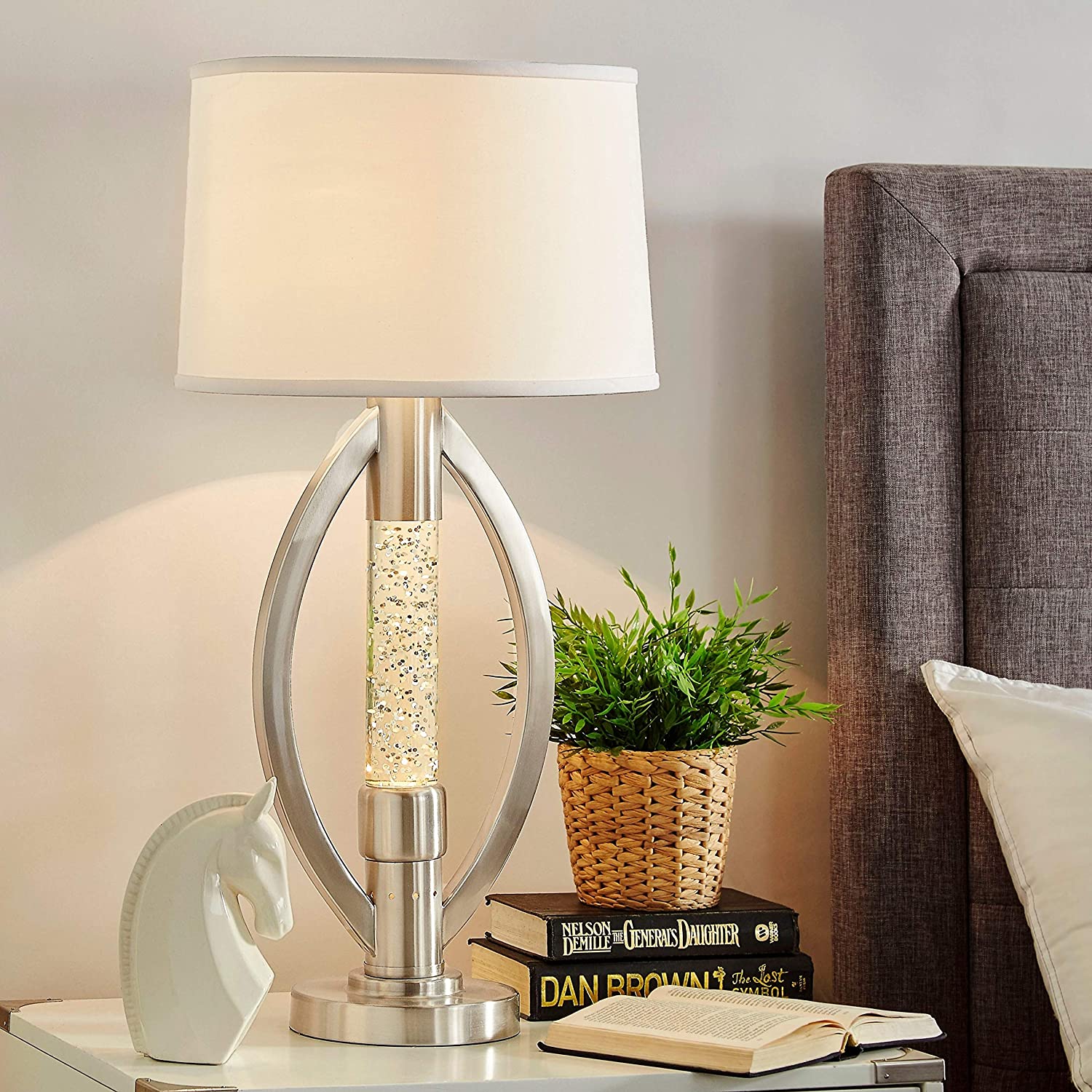 Accent Lamp/Table Lamp Silver Modern Contemporary Nickel Bulbs Included
