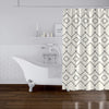 MISC Bath Cream Shower Curtain Off White Geometric Southwestern Polyester