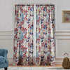 Window Curtain Panel Pair (Set 2) Blue Floral Farmhouse French Country Microfiber Lined