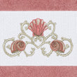 Turkish Cotton Shells Embroidered Tea Rose Hand Towel Pink Terry Cloth