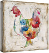 Flowered Farmhouse Hen Robinson Wrapped Canvas Painting Art 24x24 Square
