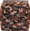 Unknown1 Green Cube Camo Ottoman Bag Transitional Fabric Removable Cover